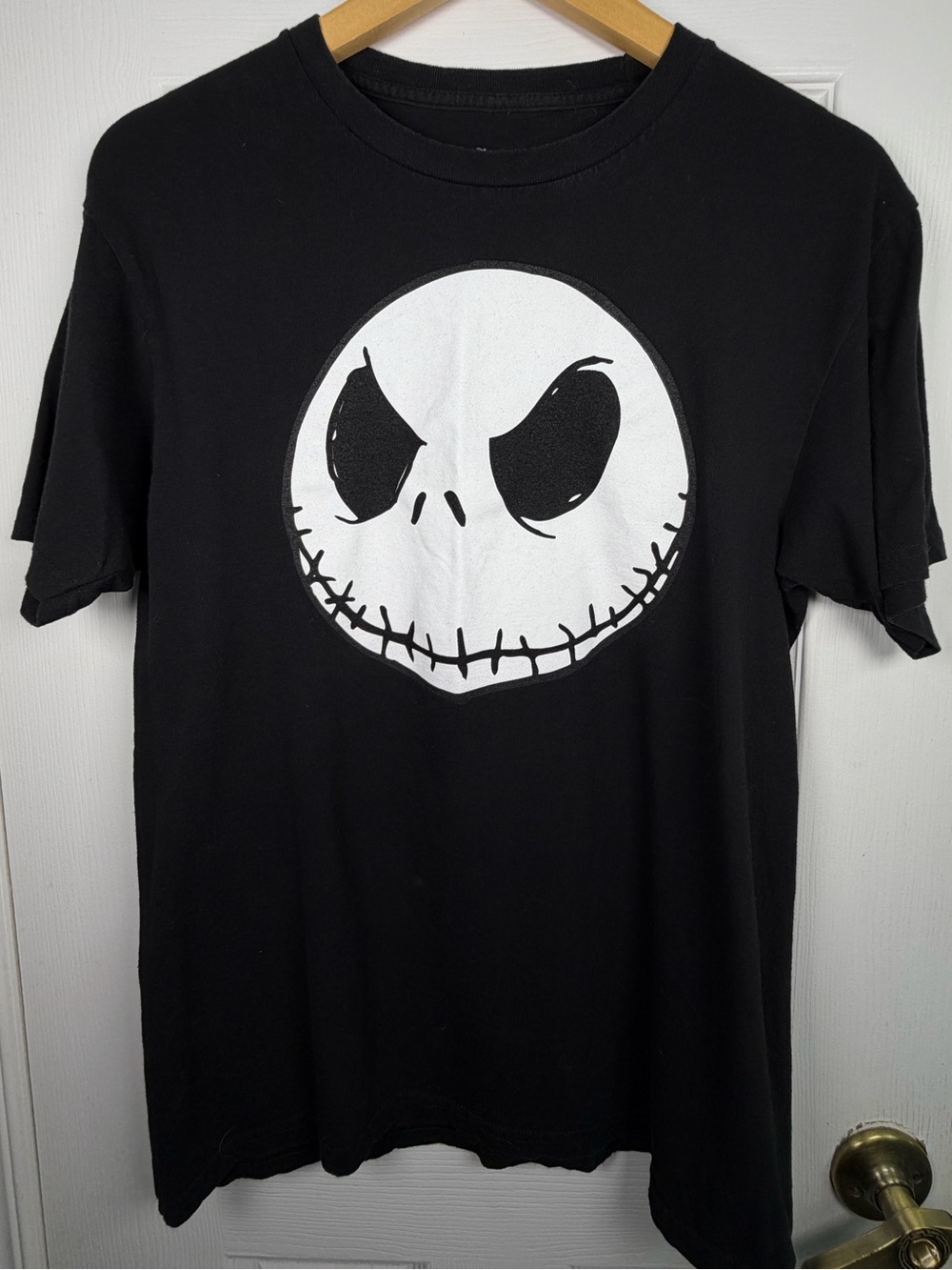 Disney Jack Skellington Graphic Tee Unisex M Black White Spooky Goth Fandom
